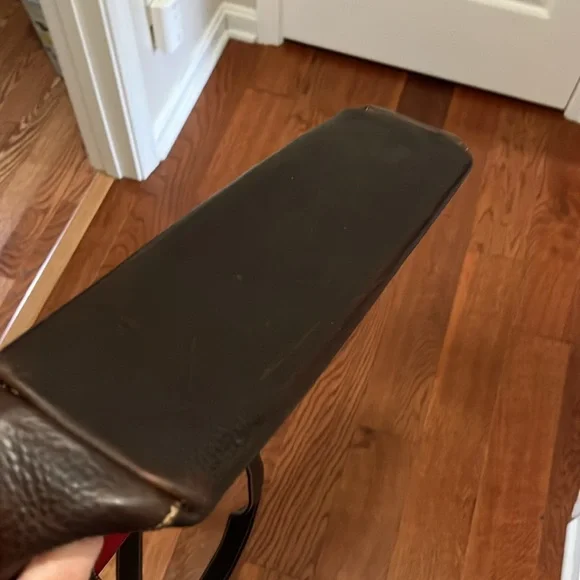 BornSouthwest style wool Red and Black Tote Bag leather straps & bottom GUC - Picture 5 of 12